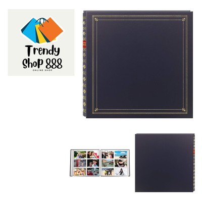 300-Pocket Post Bound Photo Album for 4 by 6-Inch Prints, Bay Blue Leatherett...-image