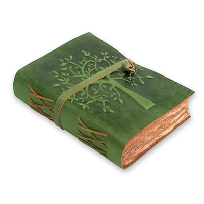  Tree of Life Journal - 6 X 4 (A6) inches - Green - 200 Antique Deckle Edge -image