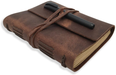 Leather Journal Writing Notebook - Genuine Leather Bound Daily Notepad for Men &-image