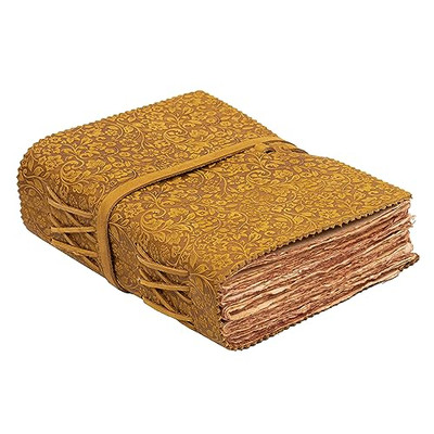 LEATHER VILLAGE Leather Bound Floral Embossed Journal for Women Men - 200 Pages-image