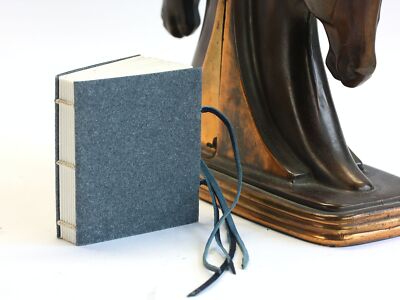 Larry Yerkes Hand-Bound Journal #1 Miniature Coptic Blue Flaxpaper / 2023-image