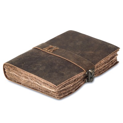 Vintage Leather Journal Handmade Buffalo Non-Refillable Deckle Edge Paper –-image