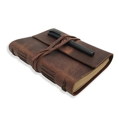 Leather Journal Writing Notebook - Genuine Leather Bound 5