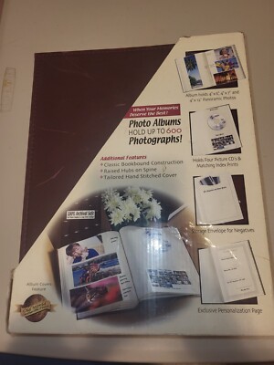 Infinity Book Bound Photo Albums Set Of 2 Holds 600 Photos Archival Safe-image