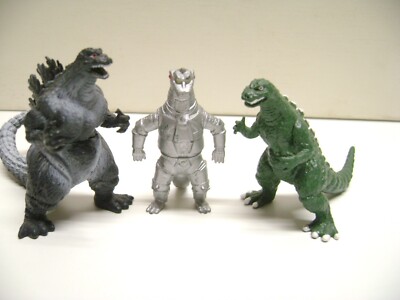 Lot of 3 PVC Vinyl GODZILLA Figures, 2 1/2