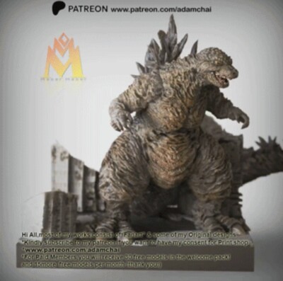 Godzilla Diorama Monster Figure High Quality 12K Abs Resin 3D Printed Figurine-image