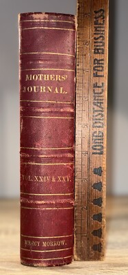 Rare 1859 Leather Hardback The Mother's Journal Family Visitant Women Wife Book-image