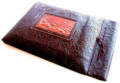 1950 RABAN Palestine BEZALEL Jewish ART BOOK Bible ISRAEL SIGHTS Leather JUDAICA-image