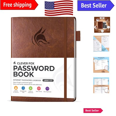Modern Password Keeper Journal - Premium Password Logbook with Tabbed Sections-image