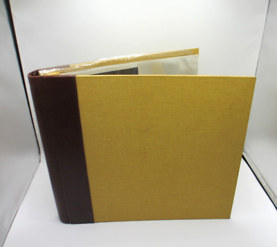 Photo Album XLarge 15x13 Post Binder Clear Pkts Linen w Leather Graphic Image-image