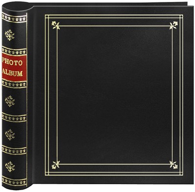 Albums 200-Pocket Coil Bound Photo Album for 4 by 6-Inch Prints, Black Leathe...-image