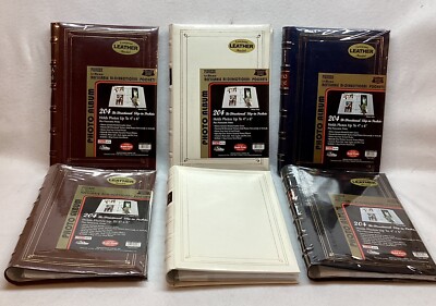 Leather Photo Album 4x6 Photos 204 Capacity Pioneer BTA 204 Lot Of 6 Asst Colors-image