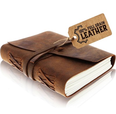 Moonster Leather Journal Writing Notebook, Vintage Handmade Bound Note-image