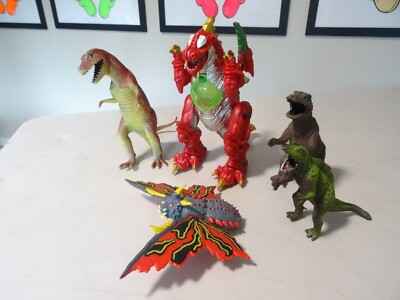 LOT OF 5 - Vintage 8 in. godzilla Dinosaur Toy Action Figure  Z#4-image