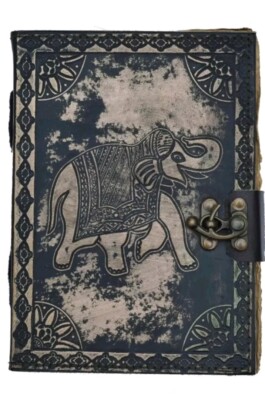 Vintage Leather bound Journal Antique Handmade Paper Notebook Diary Sketchbook-image