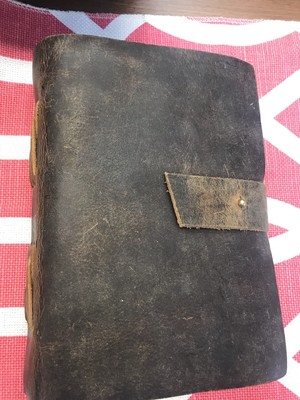 LEATHER bound Writing Journal Handmade Paper New-image