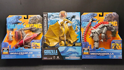 Playmates Toys Monsterverse Skull Crawler King Ghidorah & Mechagodzilla Lot of 3-image