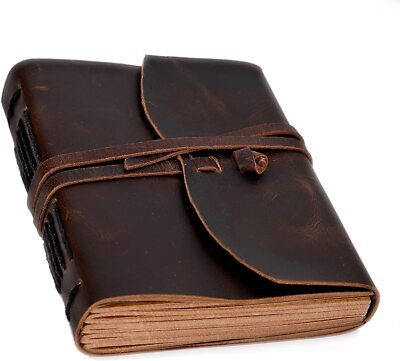 Handmade Rustic Leather Journal Notebook Bound Writing Sketch Diary Vintage Book-image