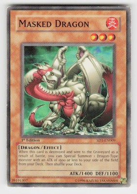 Structure Deck: Dragon's Roar #SD1-EN009 Masked Dragon 1st Edition-image