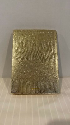 DKNY NYC Leather Bound Notebook-Black pages-Gold Embossed-Sketch-Journal-Notes-image