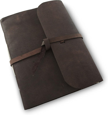 Everest Explorer Vintage Leather Travelling Journal with Rustic Handmade Deckle--image