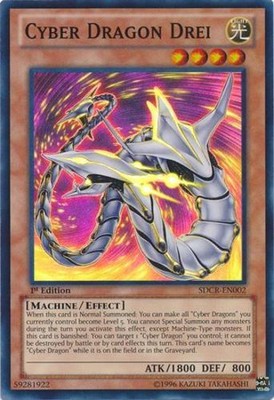 Cyber Dragon Drei - SDCR-EN002 - Super Rare - 1st Edition - Lightly Played-image