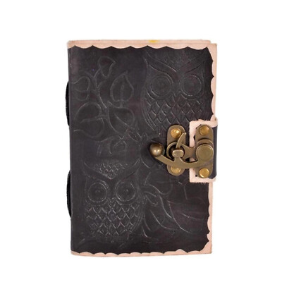 Vintage Leather bound Journal Antique Handmade Paper Notebook Diary Sketchbook-image