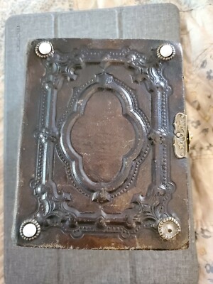 Vintage Cdv Card Photo Album Leatherbound Full (25) Cards-image