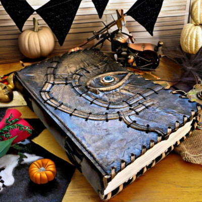 Grimoire Journal Blank Spell Book of Shadows with Handmade leather journal -image