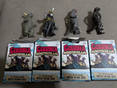 Super 7,Godzilla,ReAction,Monster Island, BlindBox,Setof4,With Metalic Chase FS!-image