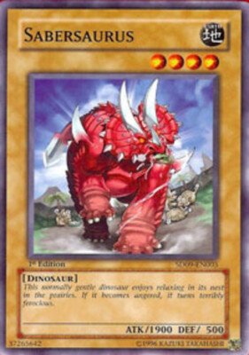 Yugioh! MP Sabersaurus - SD09-EN003 - Common - 1st Edition Moderately Played, En-image