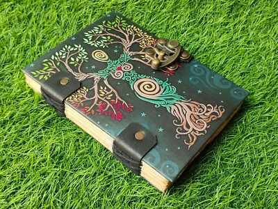 Vintage Leather bound Hard Cover Notebook Handmade Paper Diary Sketchbook-image