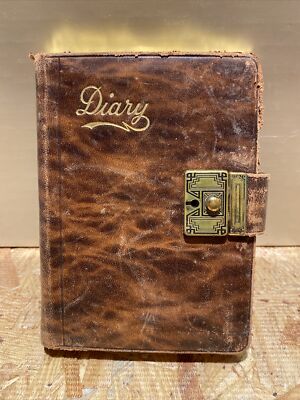 Vintage & Rare Leather Diary W/ Lock 1932-image
