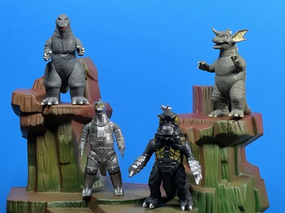 Super 7 Godzilla Monster Island Lot- Godzilla '62 Mechagodzilla Baragon Megalon-image