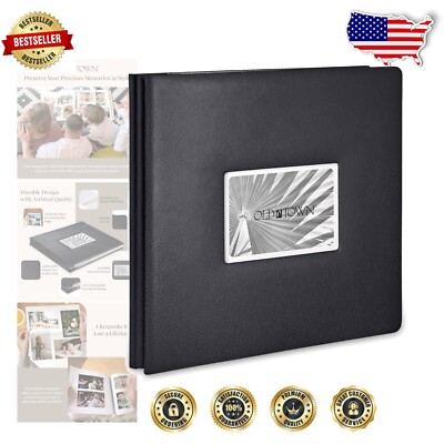 Customizable Large Bonded Leather Photo Album for Cherished Memories - 30 Pages-image