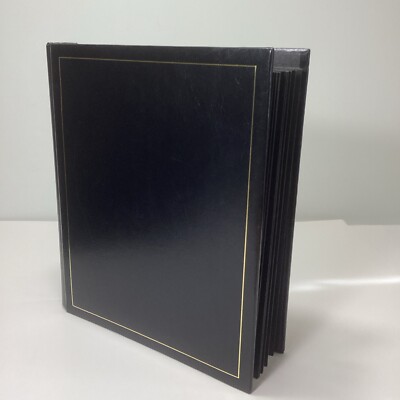 Spiral Bound Faux Leather 8x10 Black Photo Album 20 Top Loading Framed Pages-image