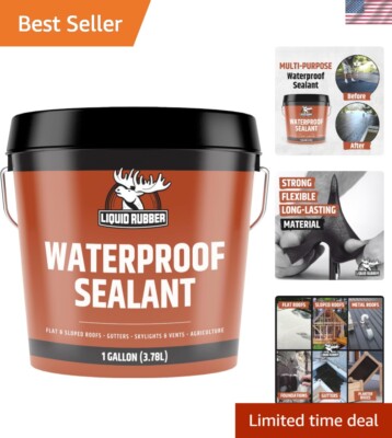 Waterproof Sealant - 1 Gallon Multi-Surface Leak Repair for Indoor/Outdoor Use-image