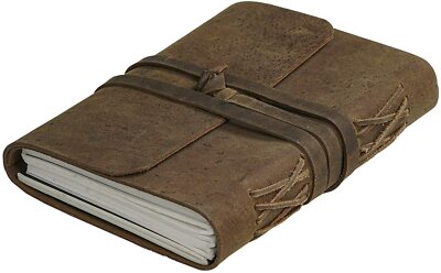 Leather Journal Unlined Paper Pages-Leather Handmade Bound Writing Notebook(6x8)-image