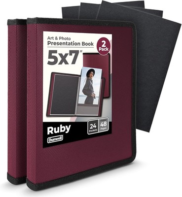 5X7 Photo Album (2-Pack) with 24 Sleeves for Artwork and Postcards-image