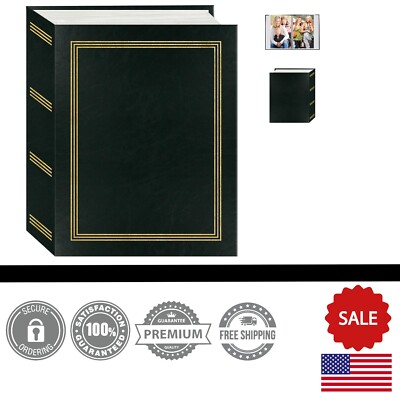 Compact Mini Bound Photo Album in Black - Holds 100 Photos with Stunning Design-image