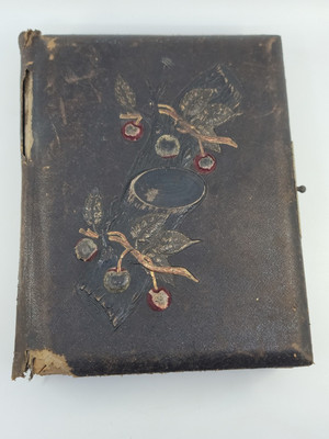 1800s Antique CDV & Daguerreotype Leather Bound Photo Album Estate Cleanout PA-image