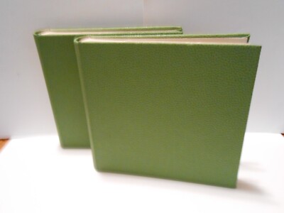 PHOTO ALBUMS-HOME ESSENCE-FAUX GREEN LEATHER W/ MEMO AREA 4