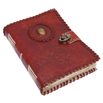 Vintage Leather bound Journal Antique Handmade Paper Notebook Diary Sketchbook-image