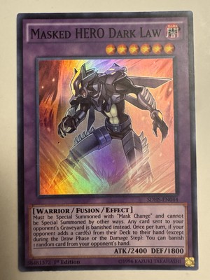 Yugioh Masked HERO Dark Law Super Rare SDHS-EN044 1st Ed Lightly Played-image