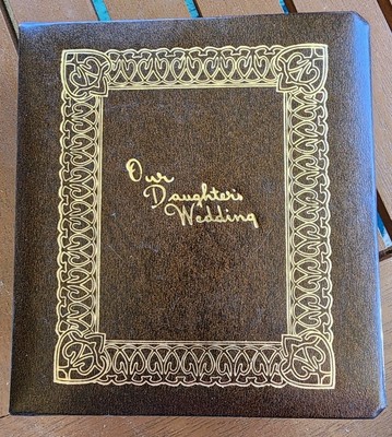 Vintage Photo-Curio Brown Leather Photo Album 4X5 12 Page Our Daughter's Wedding-image