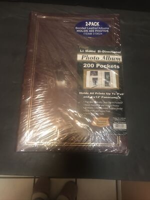 2 Pack Pioneer Photo Albums Bonded Leather Hold Up To 200 Photos Ea. 4x6 To 4x12-image