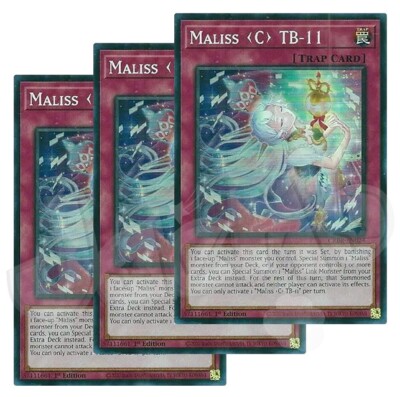 Yugioh - Maliss C TB-11 x 3 - 1st Edition Super Rare LP - Plus Free Holo Card-image