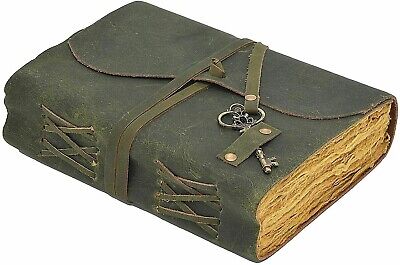 Vintage Genuine Leather Journal Deckle Edge Paper Handmade Leather bound Journal-image