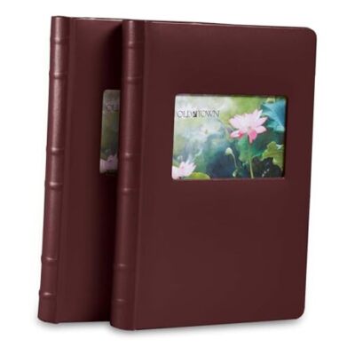  2-Pack Bonded Leather Photo Albums, Multi Size Photo Album 5x7 2pack Burgundy-image