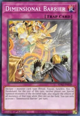 Yugioh! LP Dimensional Barrier - SDAZ-EN039 - Common - 1st Edition Lightly Playe-image